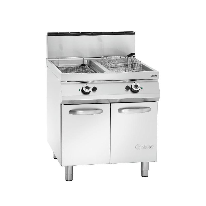 Friteuse inox double 2 x 20 Litres, sur support fermé, 36 000 W, 220 V - GAZ_0