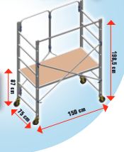 Echafaudage roulant en aluminium - 0,68 m x 1,53 m - ALUXIS MINI_0