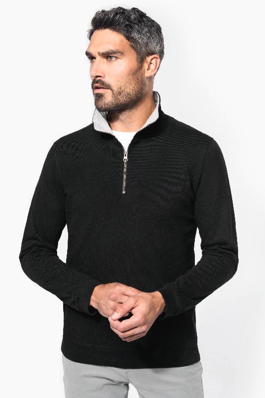 Trucker > sweat-shirt piqué col zippé homme -  Réf: K206_0