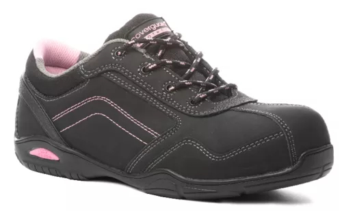 Chaussures de sécurité Basse Nubuck Femme, Noire/Rose S3 - Référence : 9RUBL_0