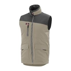 Lafont - Bodywarmer de travail mixte sans manches HAMMER Beige / Gris Foncé Taille XS - XS beige 3609705667654_0