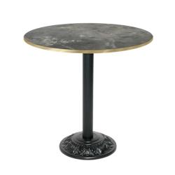 Restootab - Table style bistrot Ø70cm pierre metallisee chants laiton - gris TB-VRS-R70M-P.METAL-LAI_0