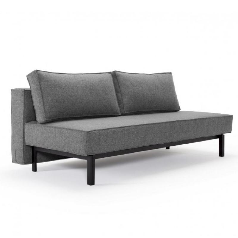 INNOVATION LIVING  CANAPÉ DESIGN SLY CONVERTIBLE LIT 140*200 CM PIEDS MÉTAL NOIR, TISSU TWIST CHARCOAL_0