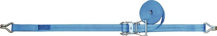 Sangle d'amarrage DIN EN 12195-2 longueur 4 m largeur 25 mm avec rochet + crochets pointu LC U 800 daN PROMAT_0