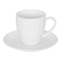 Tasse à thé et sa sous-tasse Emma 20 cl x6 -  Blanc Rond Porcelaine Table Passion 10.5x cm - white porcelain 3106232761997_0