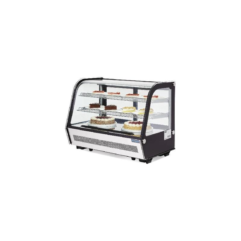 Vitrine inox de comptoir ventilée positive 160 Litres, 3 niveaux, noire, 200 W, 220 V - MONO_0