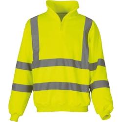 Sweat shirt de travail col zippé haute visibilité  jaune T.XXL Yoko - XXL jaune polyester 6933883206273_0