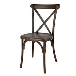 Chaises en résine à dossier croisé Bolero Manhattan effet bois foncé (lot de 4) - HW281_0