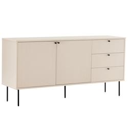 Oviala Business Buffet 2 portes et 3 tiroirs décor mélaminé 150 cm beige - beige Bois massif 112098_0