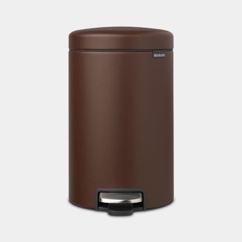 Poubelle à pédale NewIcon -12 litres - Mineral Cosy Brown - Brabantia - Volume S - Revêtement satiné - Pédale en acier inoxydable_0