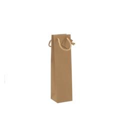 Sac 1 bouteille kraft brun poignées papier par 200 - Gimex - 3700481660850_0