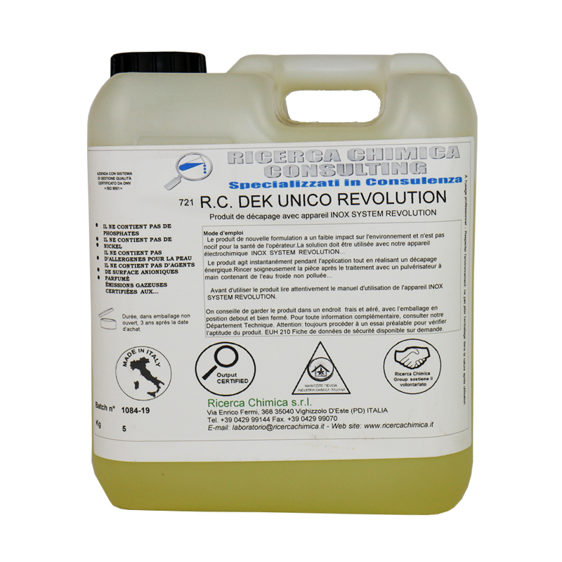 Electrolyte de décapage - rc dek unico revolution - isr10edec - ricerca chimica_0