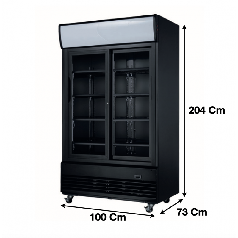 Armoire à boissons 2 portes battantes bandeau lumineux 800 L_0