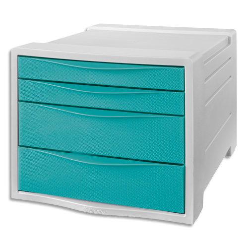 Esselte bloc de classement 4 tiroirs colour'breeze bleu. Dimensions (lxhxp) : 24,5x36,5x28,5cm_0