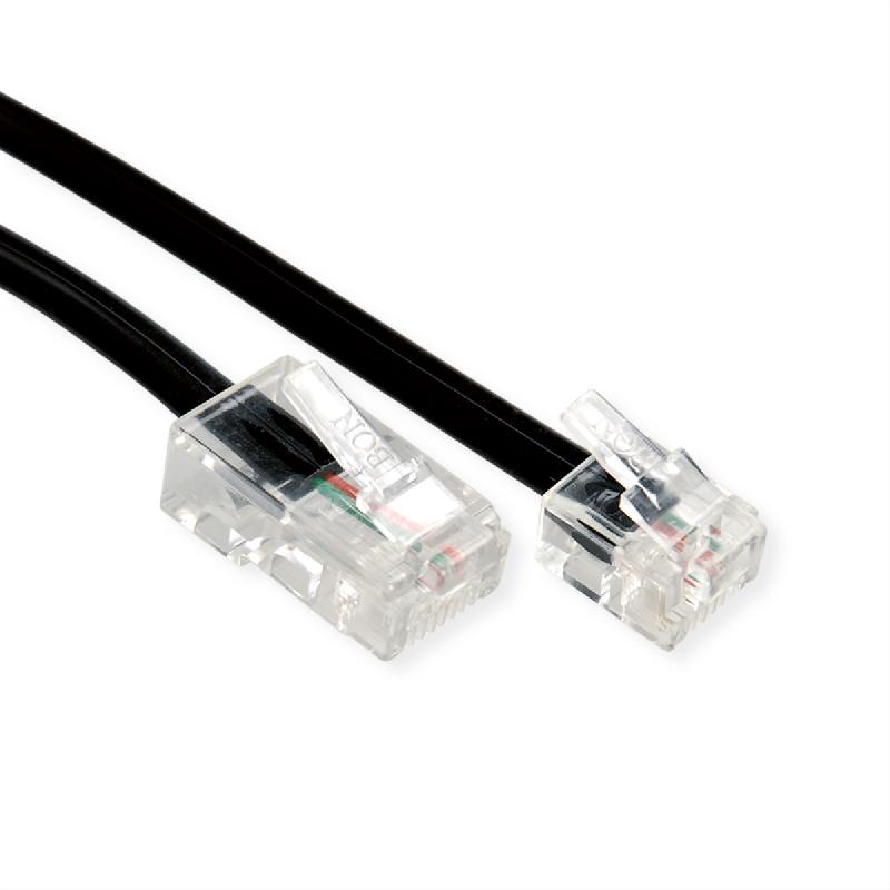 Câble télephone RJ11 (6P2C) - RJ45 (8P2C), noir, 2 m_0