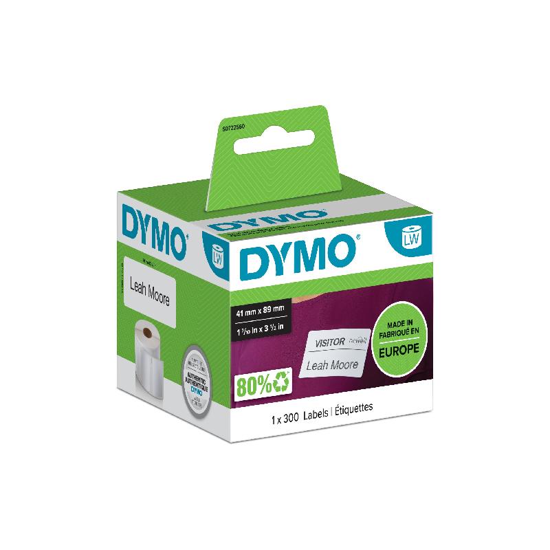 DYMO LW - Étiquettes pour badges nominatifs petit format - 41 x 89 mm - S0722560_0