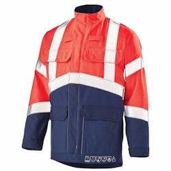 Cepovett - Blouson de travail multirisques en polyester majoritaire SILVER TECH 260 Rouge / Bleu Marine Taille S - S rouge 3603622347286_0