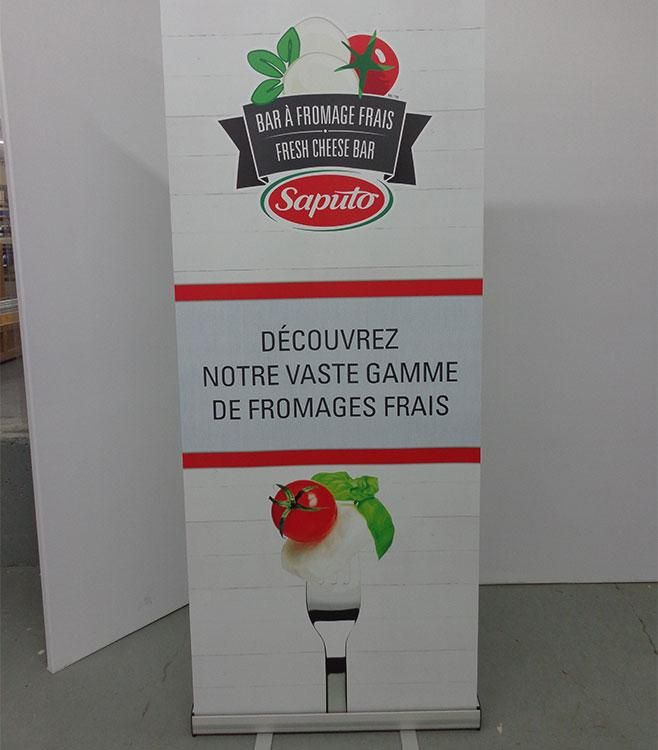 Roll-Up One R1 simple face - Kakemono économique et de qualité en aluminium avec tissu imprimé par sublimation_0