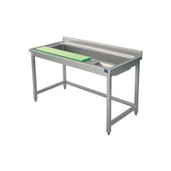 Table Inox pour Préparation Légumes Planche à Découper et Bac           2000x700x700x850mm VIRTUS GROUP - gris 7864850430690_0