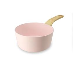 Menastyl - Casserole Rose 16cm En Aluminium Induction Poignee Effet Bois - 3256391031391_0