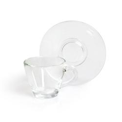 Excelsa lot de 6 tasses à café avec des soucoupes Brasilia verre 9 cl transparent - transparent verre 50193_0