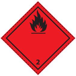 Plaque-étiquette de danger, 30×30 cm, magnétique, classe 2.1 - 46353_0