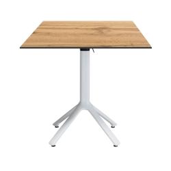 Restootab - Table pliable Nemo blanche pour extérieur décor bois 70x70 - marron TB-NEM1-7070C-CH.ARM_0