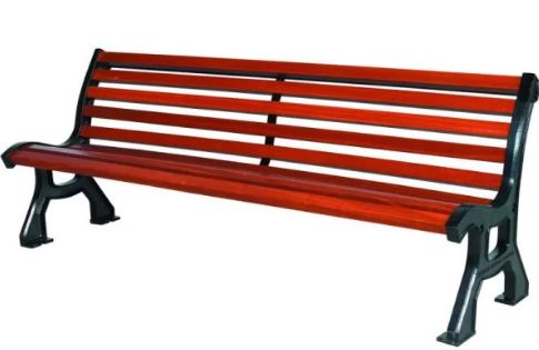 Banc public Bastide en bois exotique avec pieds en fonte ductile - 76 kg_0