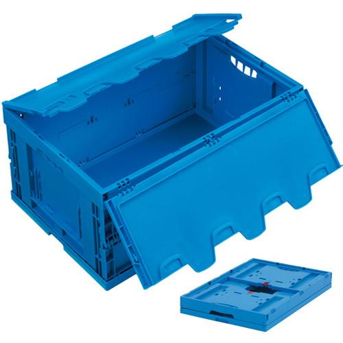 Bac plastique pliable plein bleu 600x400x290 mm avec couvercle intégré - Réf : BAC147BP6429000_0