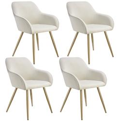 TecTake GmbH tectake Chaise Marilyn, aspect corde, rembourrée - crème/or, Lot de 4 -405421 - beige 405421_0