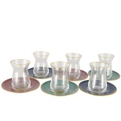 Aulica Tasses A The Et Sous Tasses Elegant - Lot De 6 - verre 962917_0