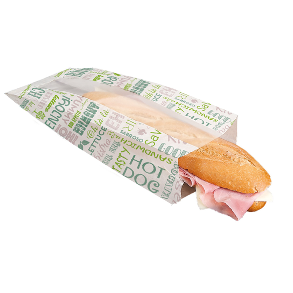 ECOLOGIQUES : 250 Sacs papier ingraissable à fenêtre biodégradable  pour sandwich - SSWINGFBG-GP02/PR_0