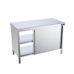 Distform Table Centrale Traversantes avec Portes Coulissantes Profondeur 600mm Acier inoxydable 1600x600x600x850mm - 641094405625_0