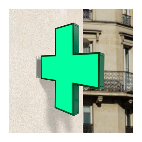 Enseigne drapeau métier - LED programmable - Croix médicale ou Carotte tabac - 60x60cm_0