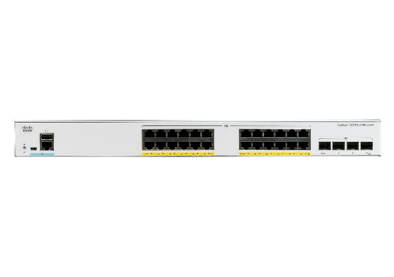 Cisco Catalyst C1000-24P-4G-L commutateur réseau Géré L2 Gigabit Ethernet (10/100/1000) Connexion Ethernet, supportant l'alimentation via ce port (PoE) Gris_0