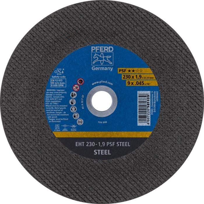 Disque à  tronçonner PSF STEEL D230x1,9 mm droit acier perçage 22,23 mm PFERD_0