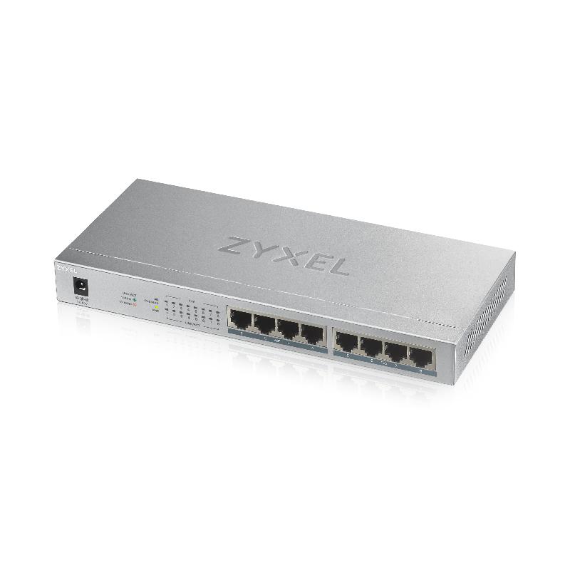 Zyxel GS1008HP Non-géré Gigabit Ethernet (10/100/1000) Connexion Ethernet, supportant l'alimentation via ce port (PoE) Gris_0