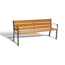 Banc mixte avec assise et dossier en chêne épaisseur 36 mm - BELOMBRA_0