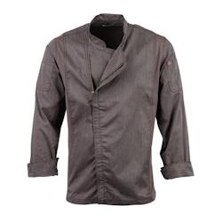 Veste de cuisine mixte légère à fermeture éclair Hartford Chef Works Urban gris graphite S - S gris BB263-S_0