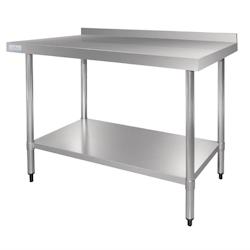 Table de travail Gastronoble Vogue avec rebord et étagère 60 x 70cm - inox GJ505_0