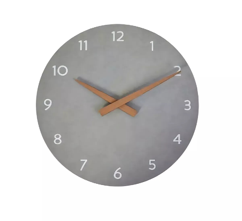 Horloge silencieuse 100% bois 30cm - quartz - coloris bois/gris_0