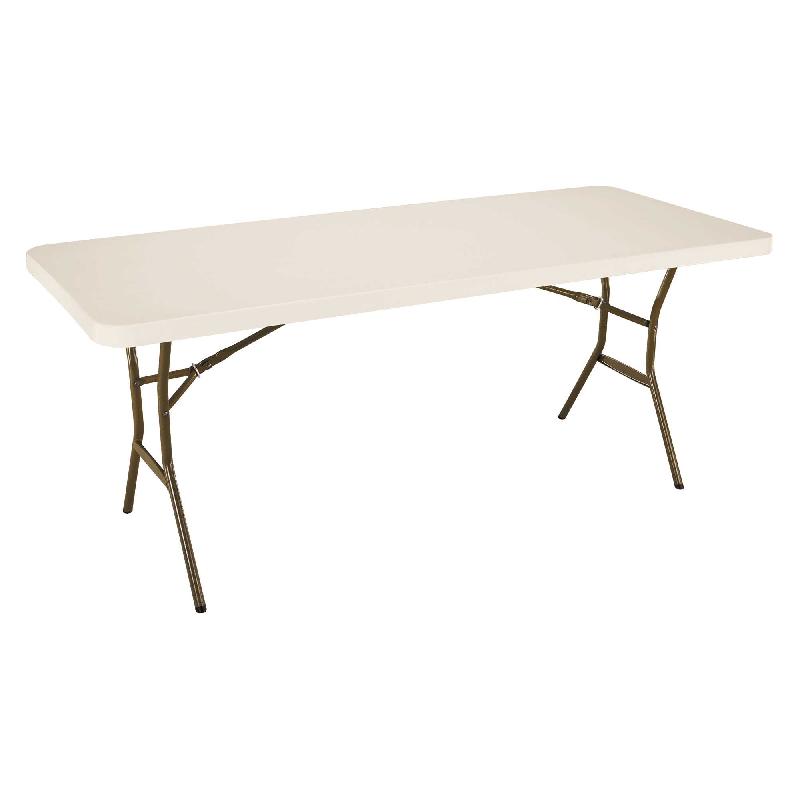 Table pliante rectangulaire 183cm (beige) / 8 personnes_0