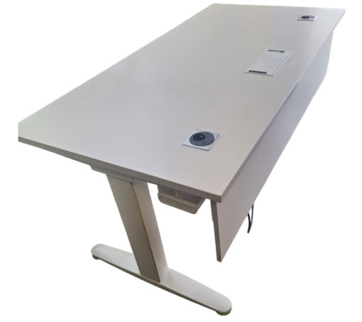 Bureau assis debout électrique d'occasion ACTIU Mobility - ajustable de 65 à 130 cm - 160x80 cm - blanc_0