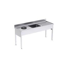 Distform Plonge Inox avec Bâti, Bac et Trou Vide Déchets   1800 x 700 - inox 0641094529383_0