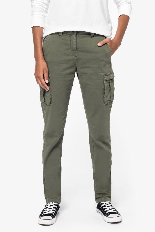 Pantalon cargo écoresponsable délavé femme -  Réf: NS741_0