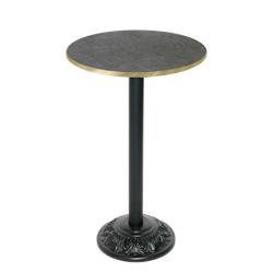 Restootab - Mange-debout style bistrot Ø60cm marquina chants laiton - noir TB-VRSFF-R60M-MARQ-LAI_0