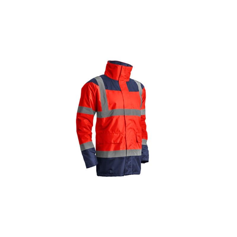 Parka - KETA - 300D Oxford 100% PES enduit PU + Matelassage 160g/m2 - Rouge HV/Marine - COVERGUARD | 7KETR_0