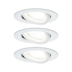 Paulmann Spot encastré LED Nova Coin Kit de 3   rond 84mm 50° 3x2,8W 3x505lm 230V  4000K Blanc dépoli 92455 - blanc 92455_0