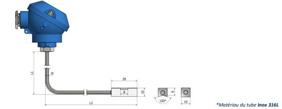 Sonde à résistance avec tête de raccordement Bloc de contact (montage en surface) - PH25_0
