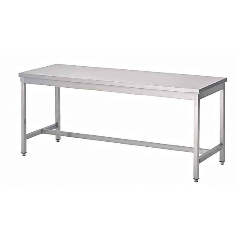 Table soudée bords droits, centrale, en inox AISI 304, P 600 mm (Longueur, mm: 2000 - Réf STC206-1)_0